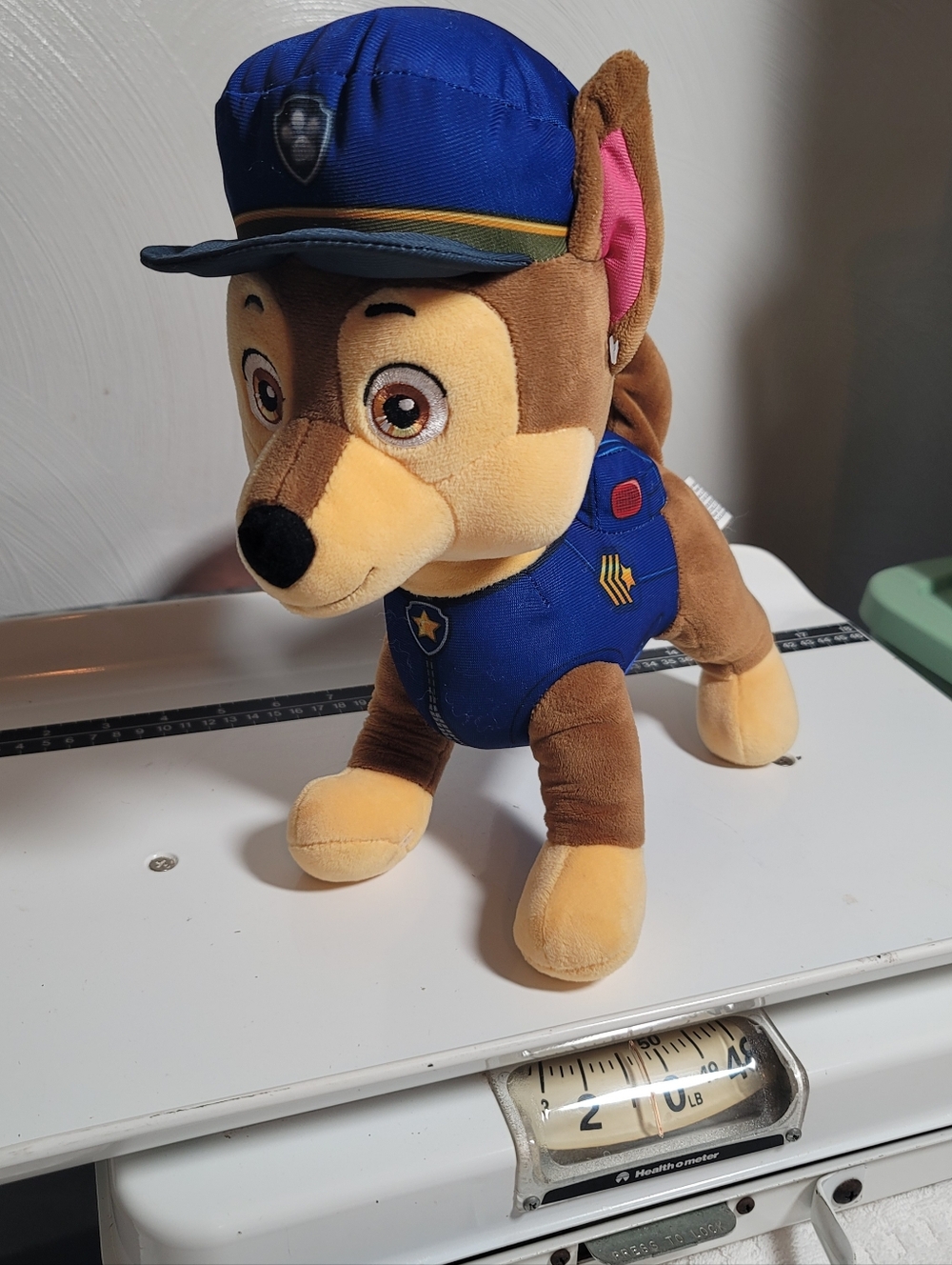 Paw Patrol "Chase" Interactive Plush Dog in Blue Police Uniform - Brown/Tan.